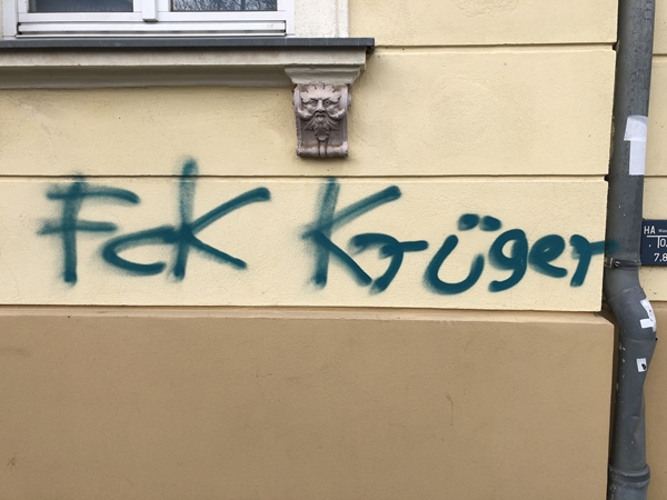 Schmiererei -Problem in FG, 11 / 2020, Foto Ronny Mildner